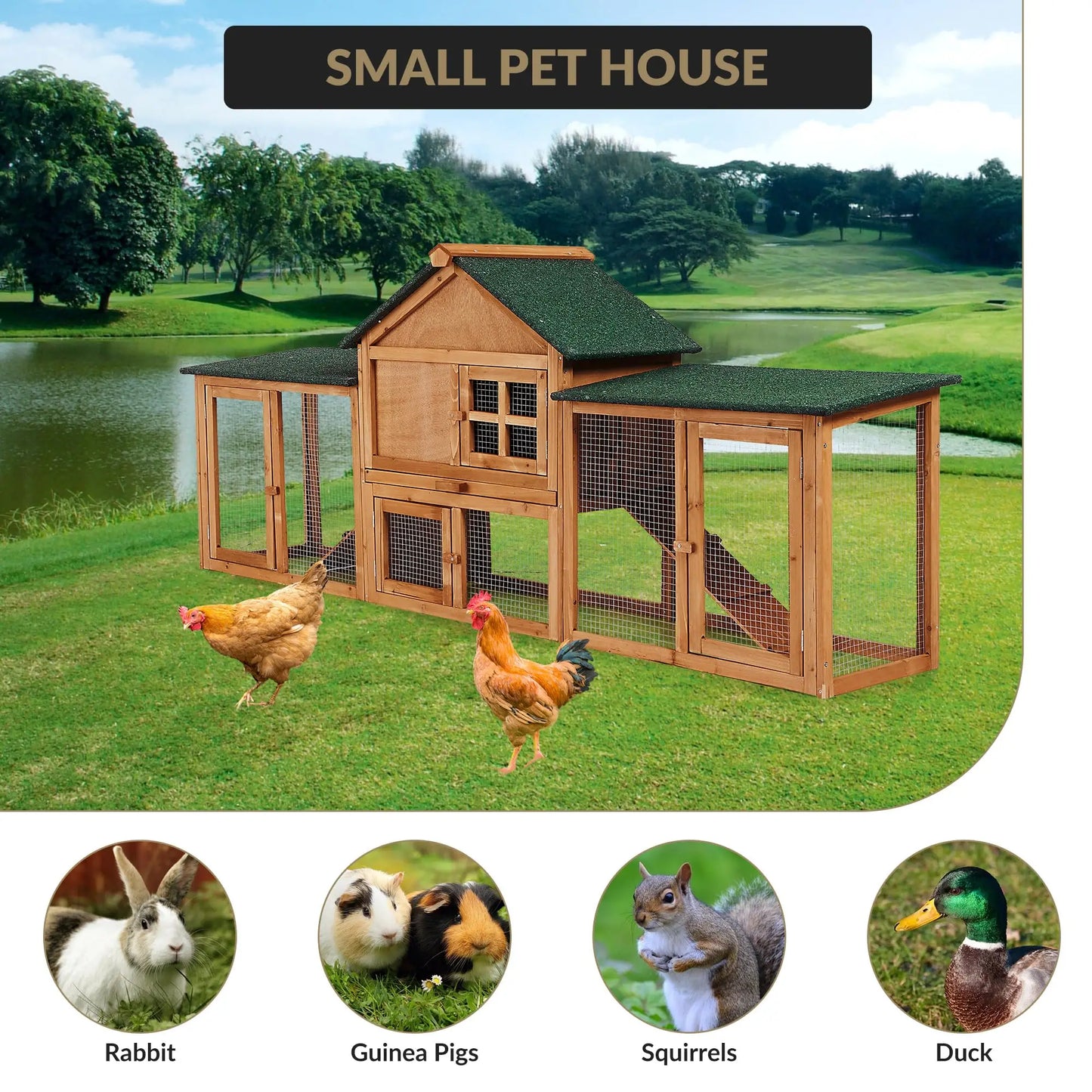DishyKooker 2-Story Bunny Hutch With Double Runs And Ramp