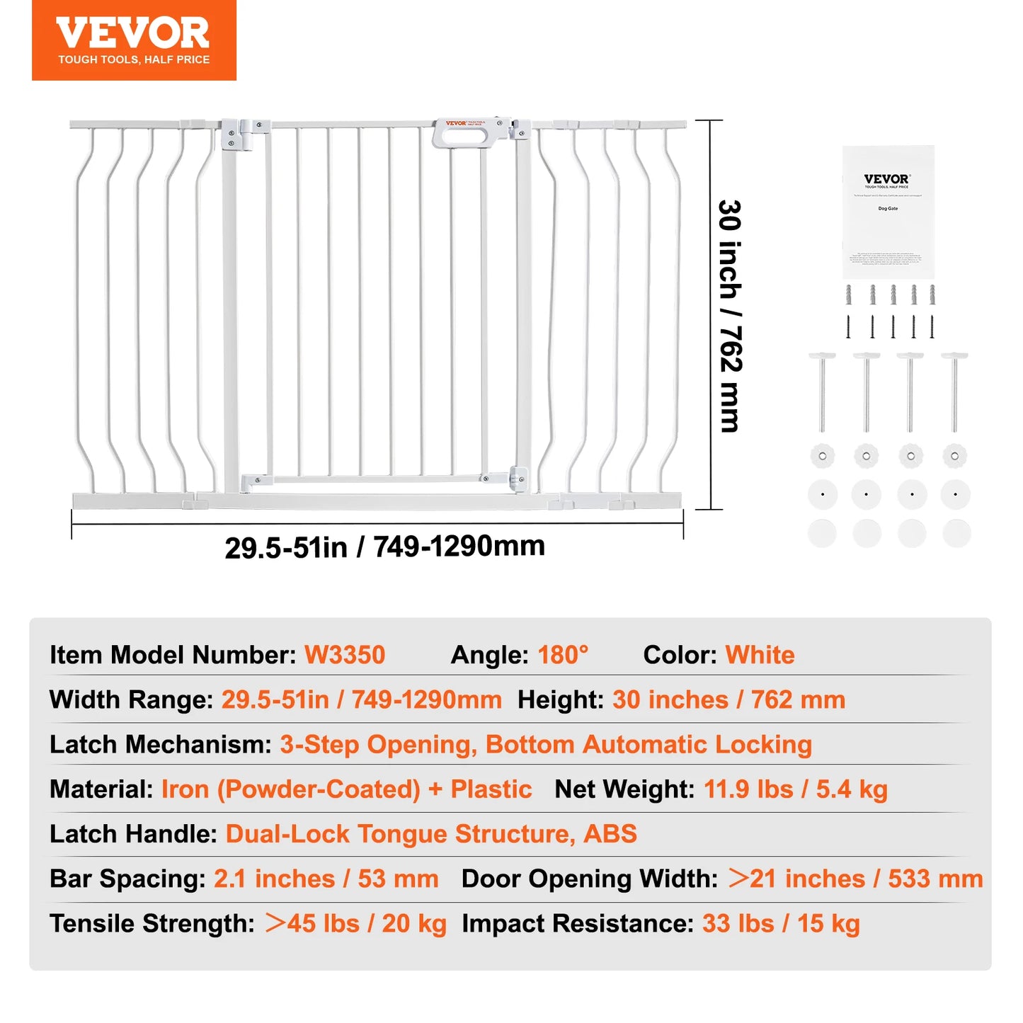 SucceBuy Walk Through Baby Gate For Pets And Children Safety