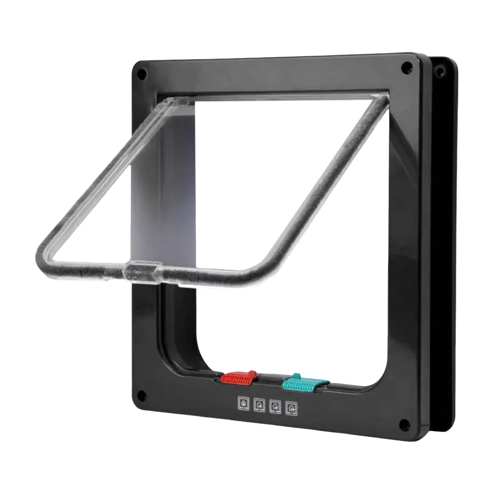 Cat Flap Door With 4 Way Lock AcrylonitrileButadieneStyrene Durable Plastic