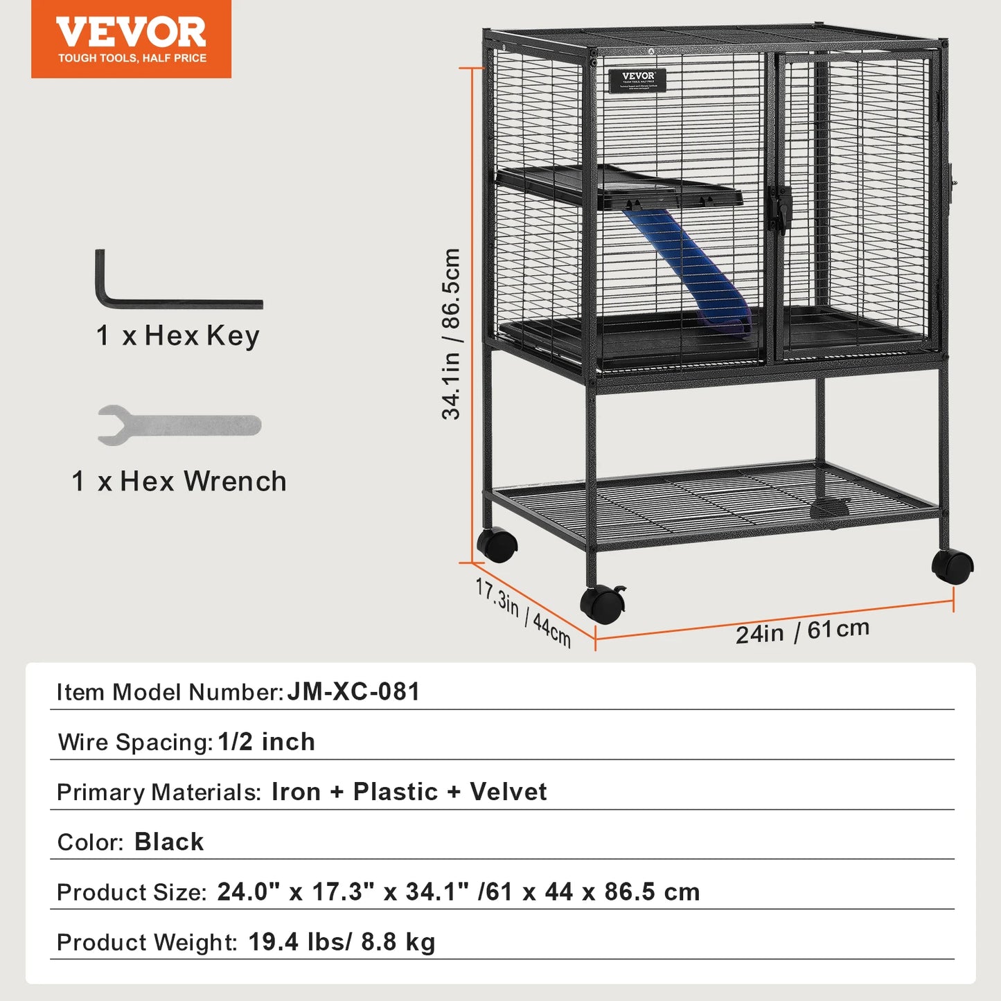 SucceBuy 4-Tier Rolling Ferret Cage Critter Nation