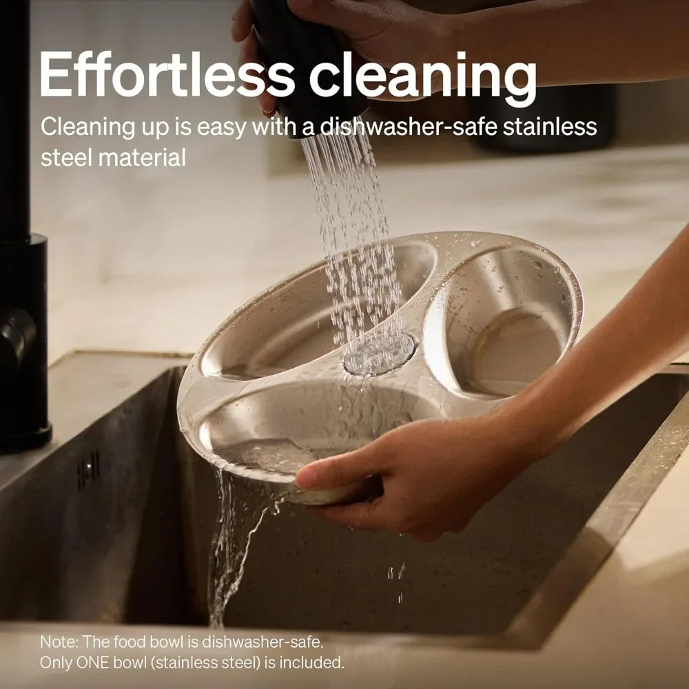 BEST SALE-Automatic Cat Feeder Wet Food w/Stainless Steel Bowl, Refrigerated Auto Cat Feeder w/Semiconductor Cooling,Easy to Cle