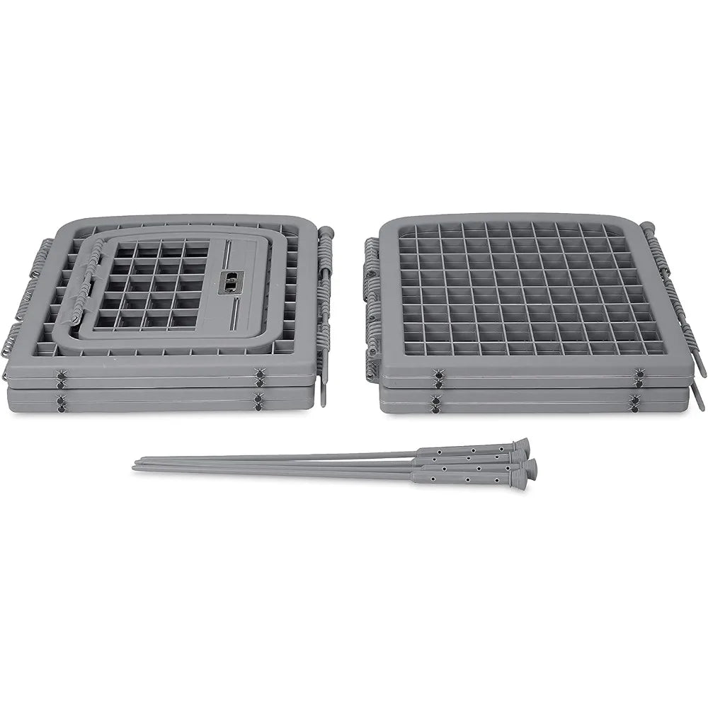 8-Panel Octagonal Plastic Pet Pen Fence Enclosure With Gate, 28 inches, Grey