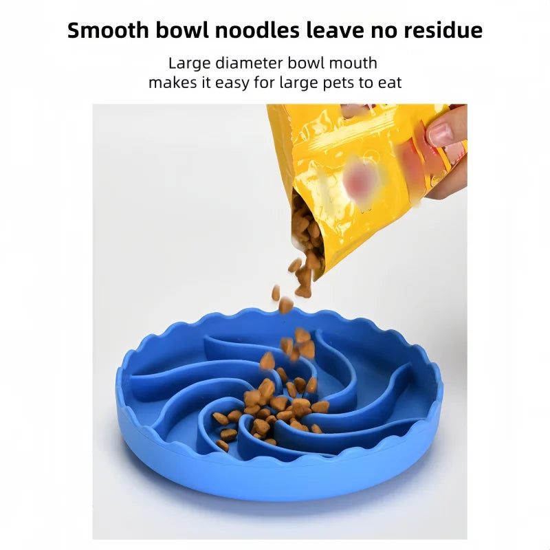 Dog Slow Feeder Food Grade Silicone Bowl With Suction Mat