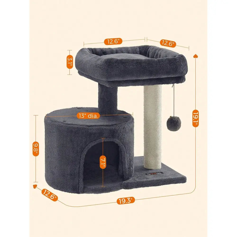 XMSJ Cat Tree Tower With Sisal Covered Scratching Post