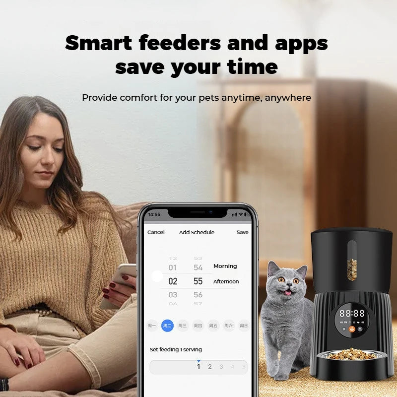 High Quality Automatic Timing Intelligent Pet Feeder Factory Direct Sales Remote Feeding Machine in Bottle Shape for Dogs & Cats