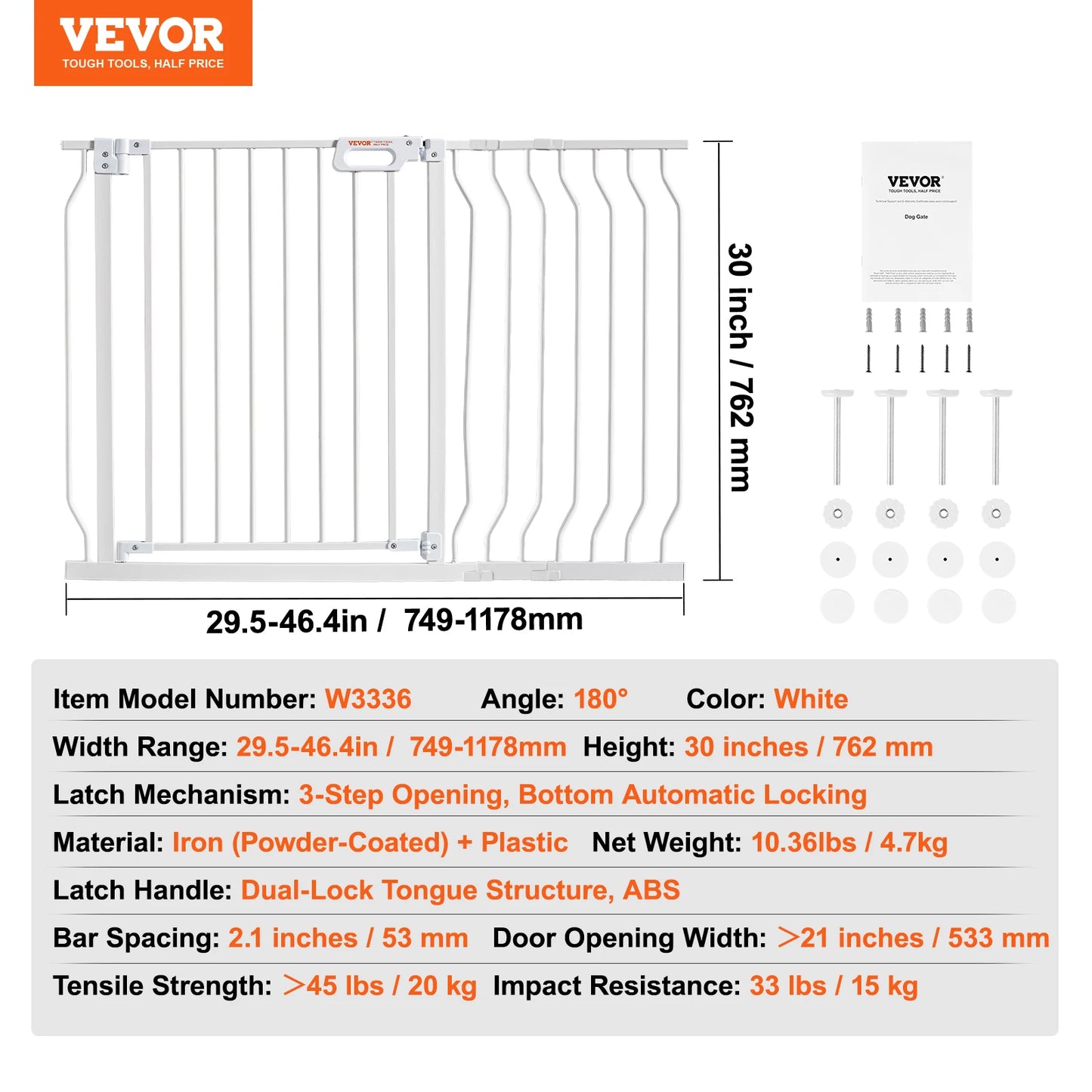 SucceBuy Walk Through Baby Gate For Pets And Children Safety