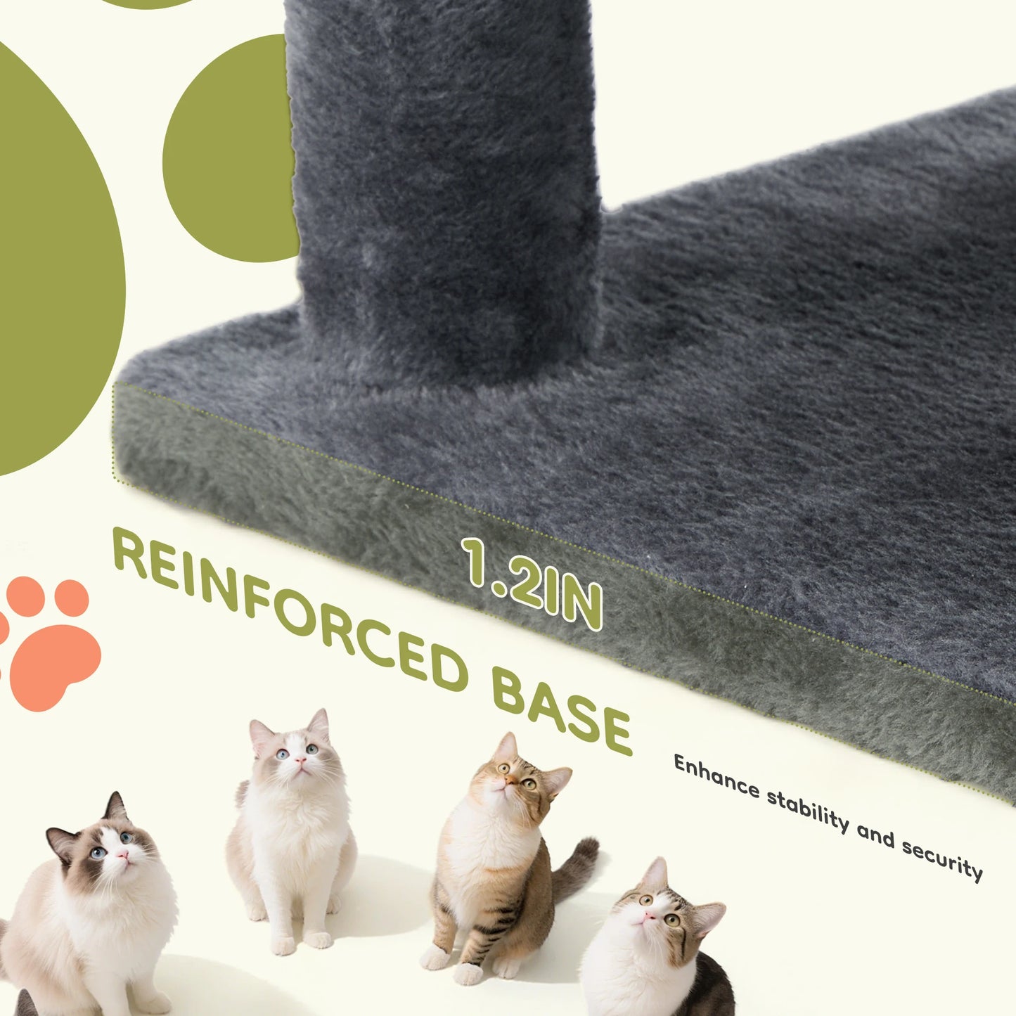 JHK 66 inch Cat Tree Tower Large Multi Level Cat Climbing Tower with Condo Natural Sisal Scratching Posts Pet House for Indoor