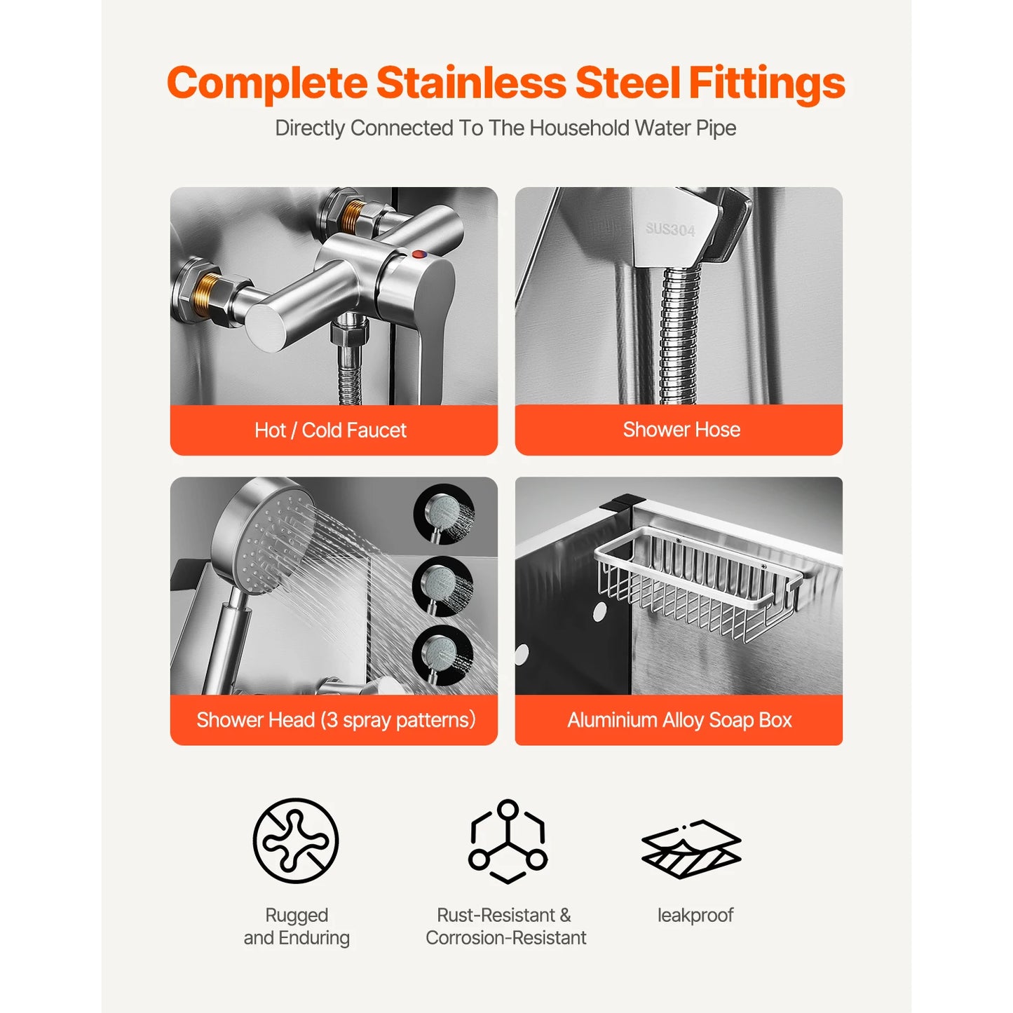 Stainless Steel Dog Washing Station With Storage Stairs And Faucet Shower