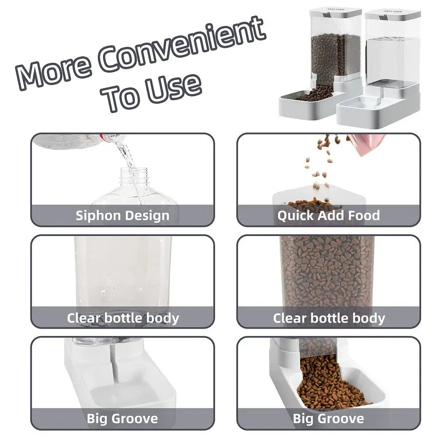 Gravity Pet Feeder And Water Dispenser Set For Pets