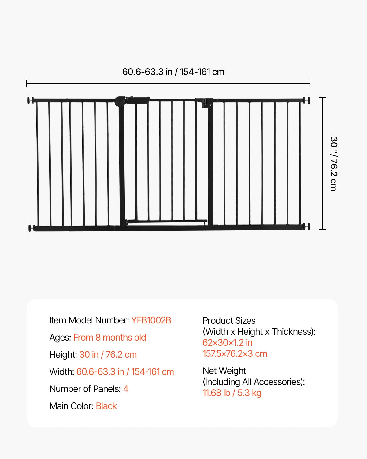 SucceBuy Walk Through Baby Gate For Pets And Children Safety