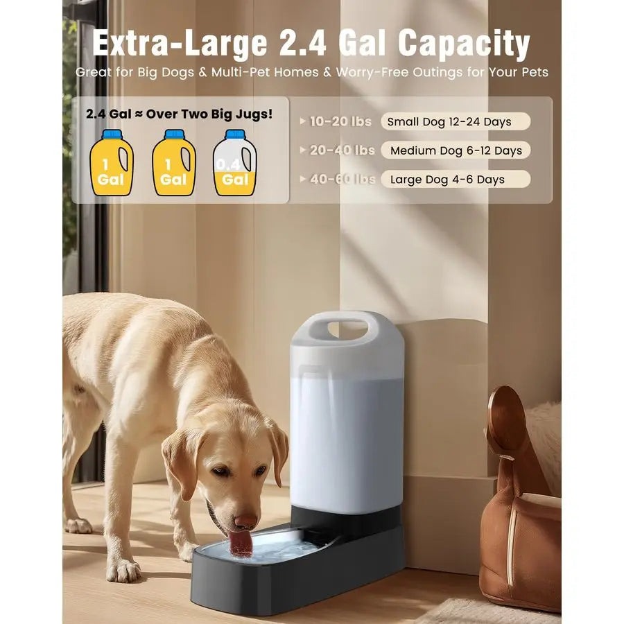 Automatic Dog Water Bowl Dispenser Stainless Steel Gravity Feeder