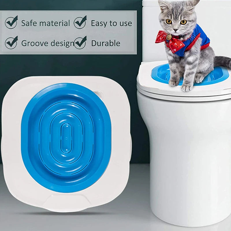 Cat Toilet Training Kit Reusable Puppy Cat Litter Mat Cat Toilet Trainer Toilet Pets Cleaning Cats Toilet Training Tool