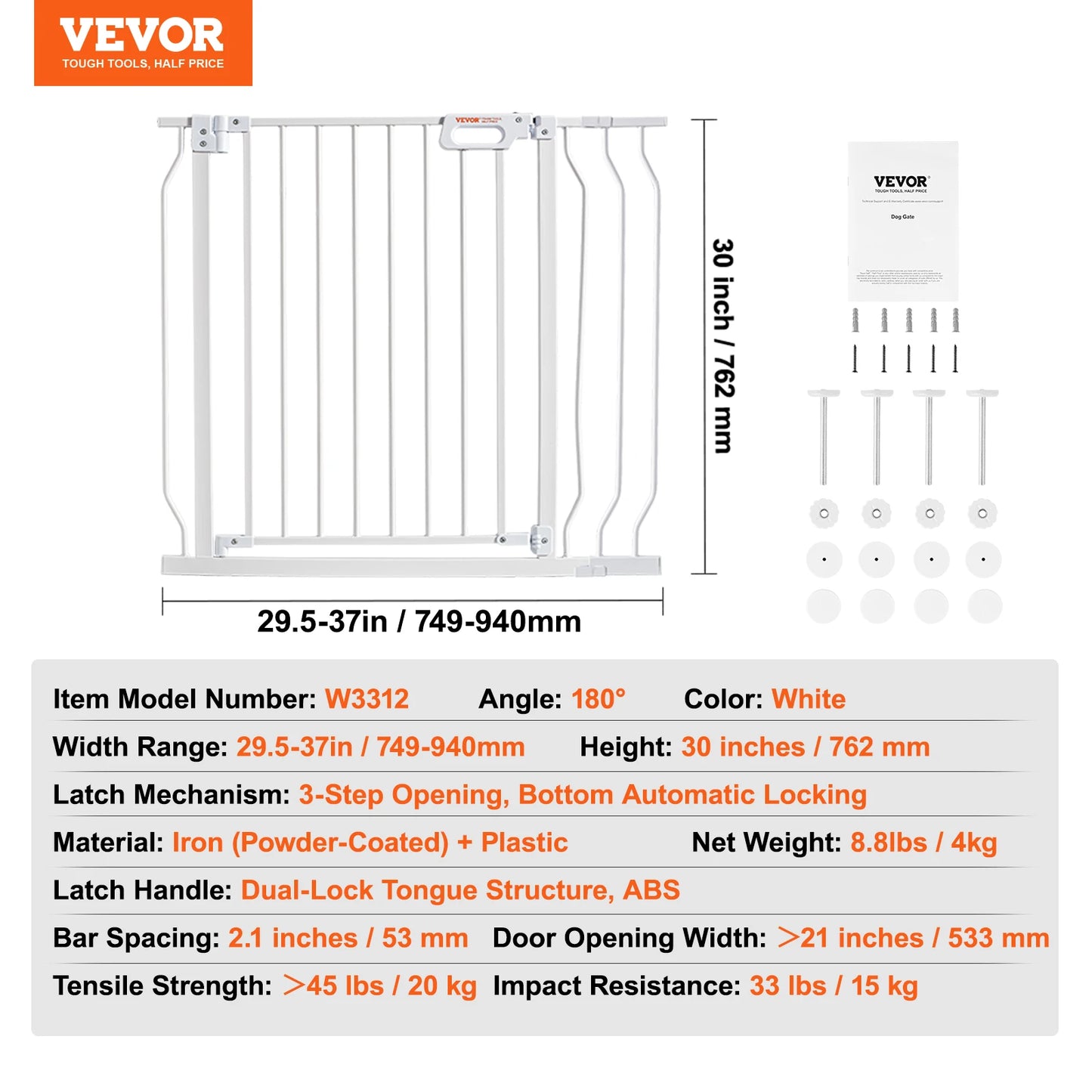 SucceBuy Walk Through Baby Gate For Pets And Children Safety
