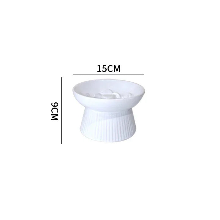 Cat Food Bowl Ceramic Elevated Cats Small Dogs Slow Feed Bowls Anti-choking Pet Eating Feeders Anti-gulping Puppy Supplies