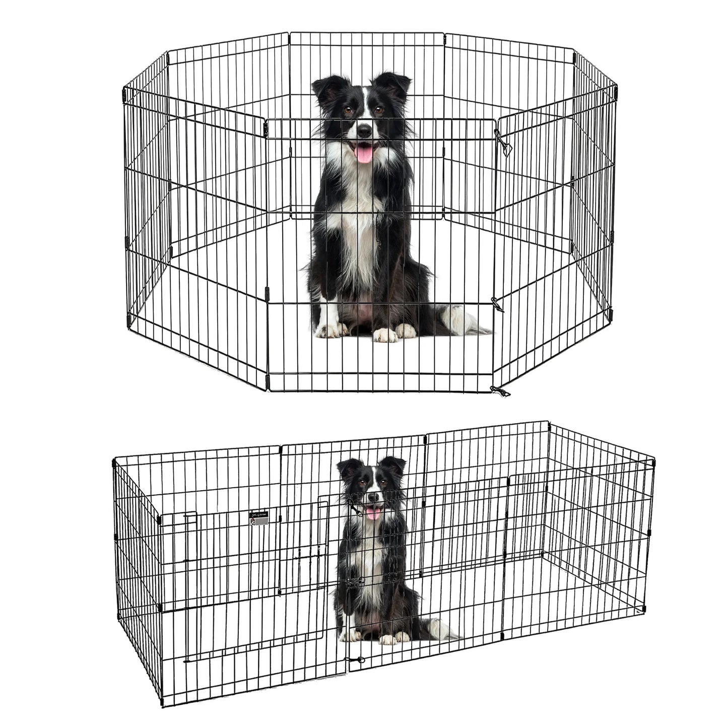 Foldable Metal Dog Playpen for Indoor/Outdoor, Pet Dog Fence Exercise, Pet Puppy Playpen Cage for Yard, Easy Assemble Cat House