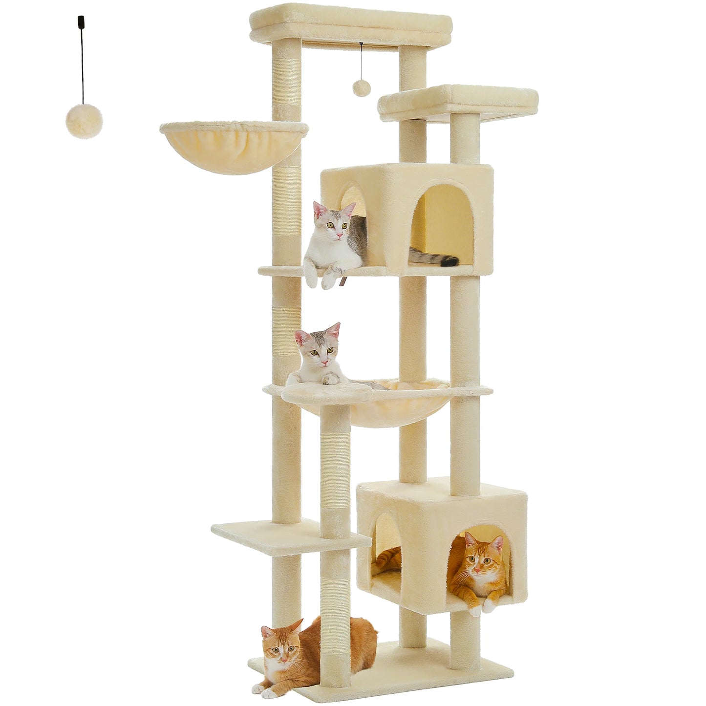 PEQULTICN Cat Tree Indoor Cats With Scratching Posts Hammock