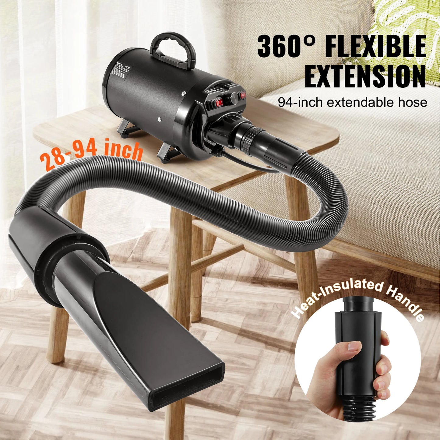 SucceBuy 2000W Dog Blow Dryer With Temperature Control