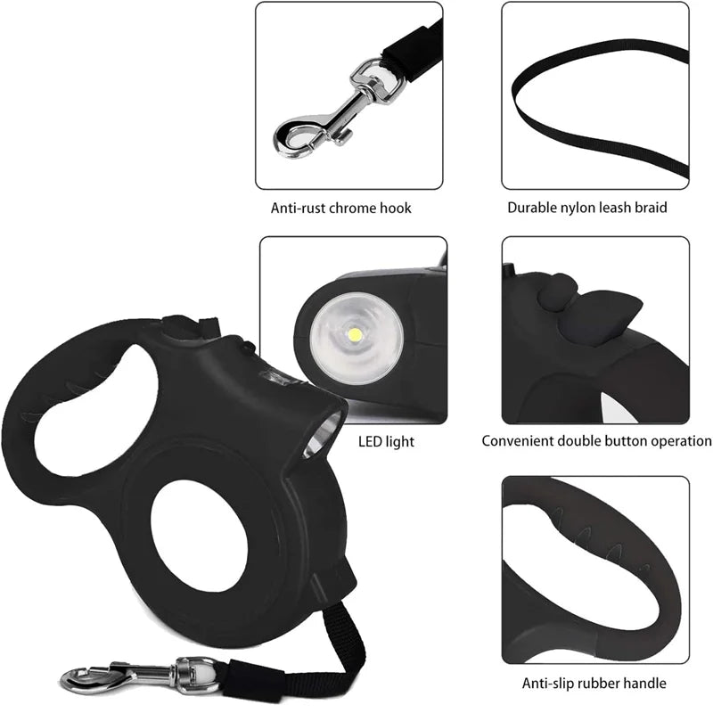 NONECN Automatic Retractable Dog Leash With LED Light