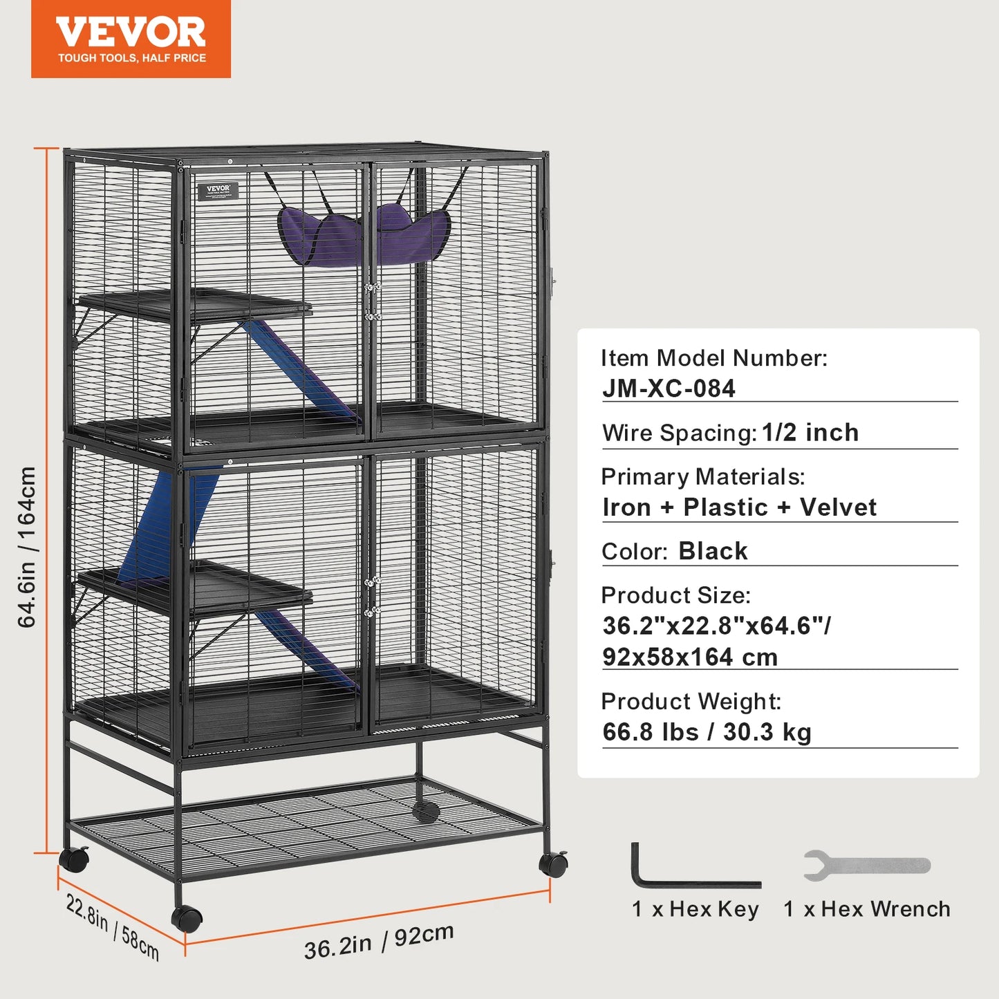 SucceBuy 4-Tier Rolling Ferret Cage Critter Nation