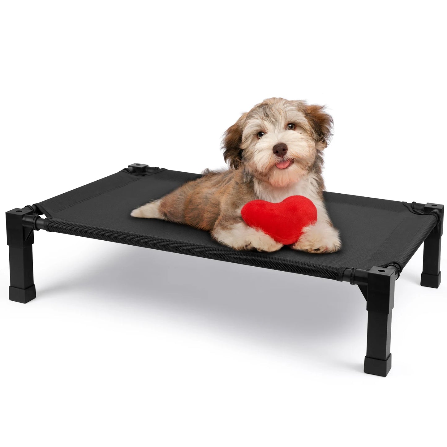 Elevated Dog Bed With Metal Frame Chew Proof Breathable Washable Mesh