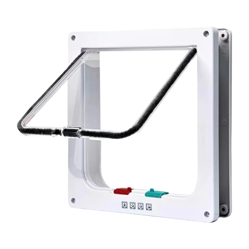 Cat Flap Door With 4 Way Lock AcrylonitrileButadieneStyrene Durable Plastic
