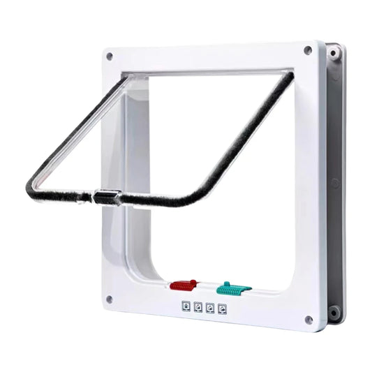 Cat Flap Door With 4 Way Lock AcrylonitrileButadieneStyrene Durable Plastic