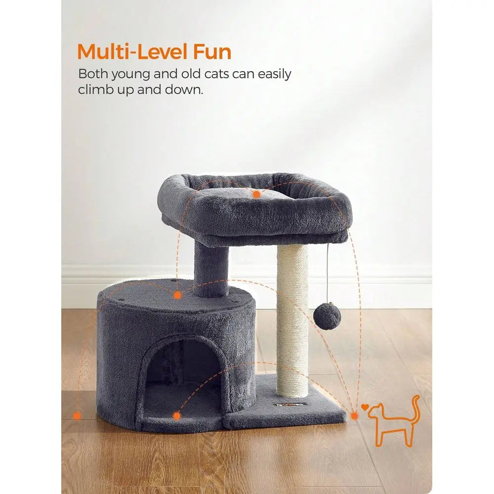 XMSJ Cat Tree Tower With Sisal Covered Scratching Post