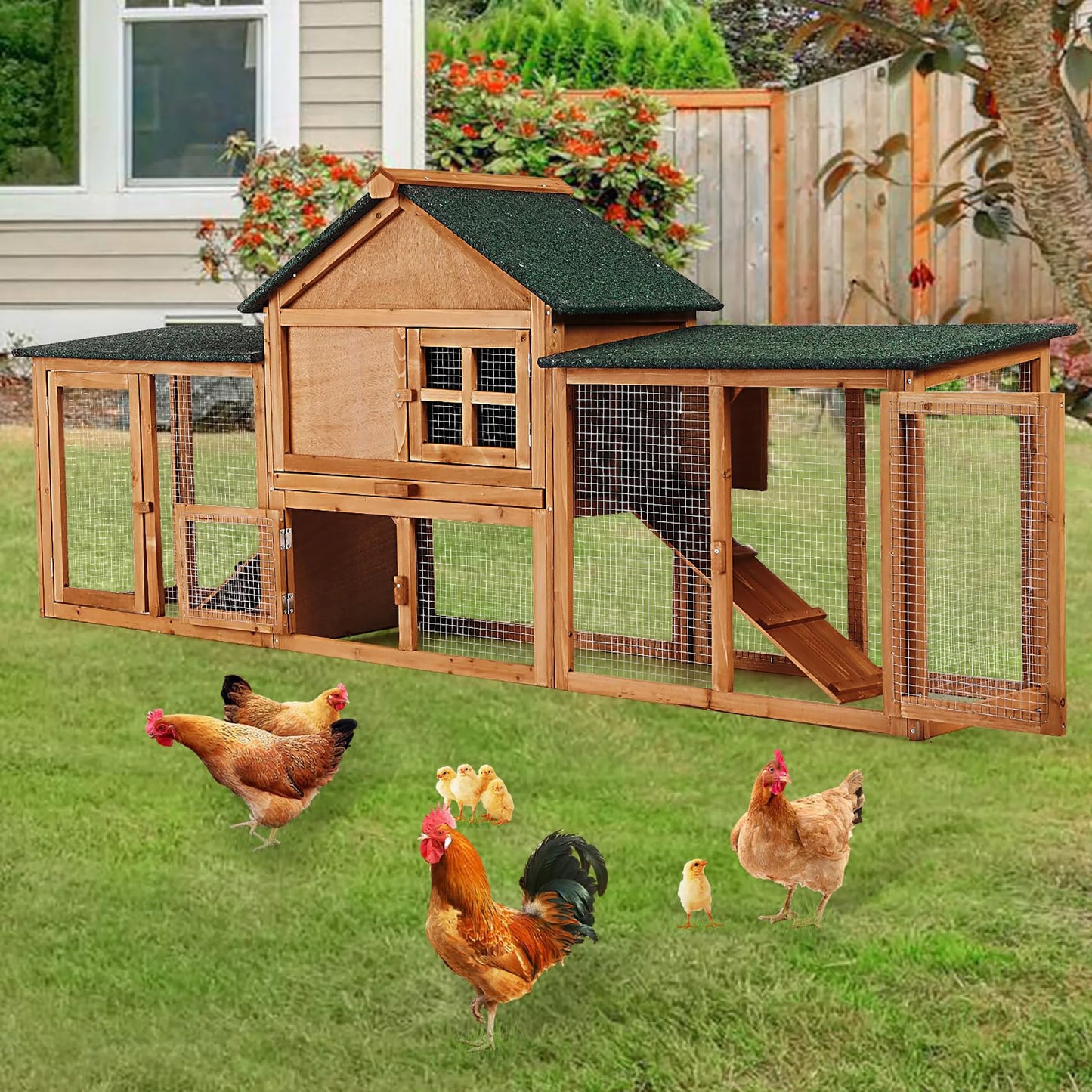 DishyKooker 2-Story Bunny Hutch With Double Runs And Ramp