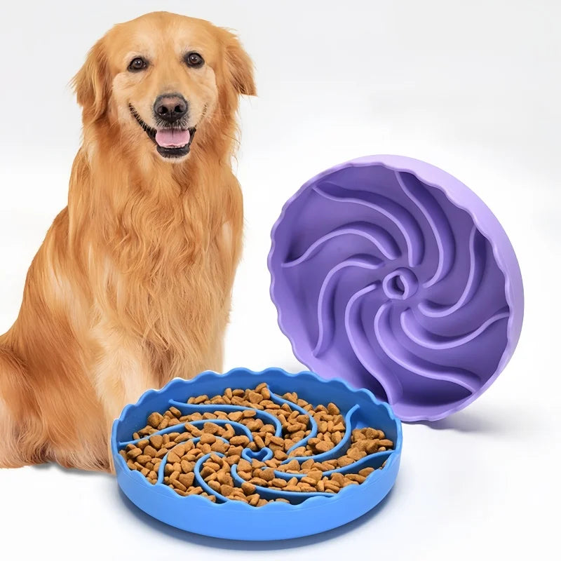 Dog Slow Feeder Food Grade Silicone Bowl With Suction Mat
