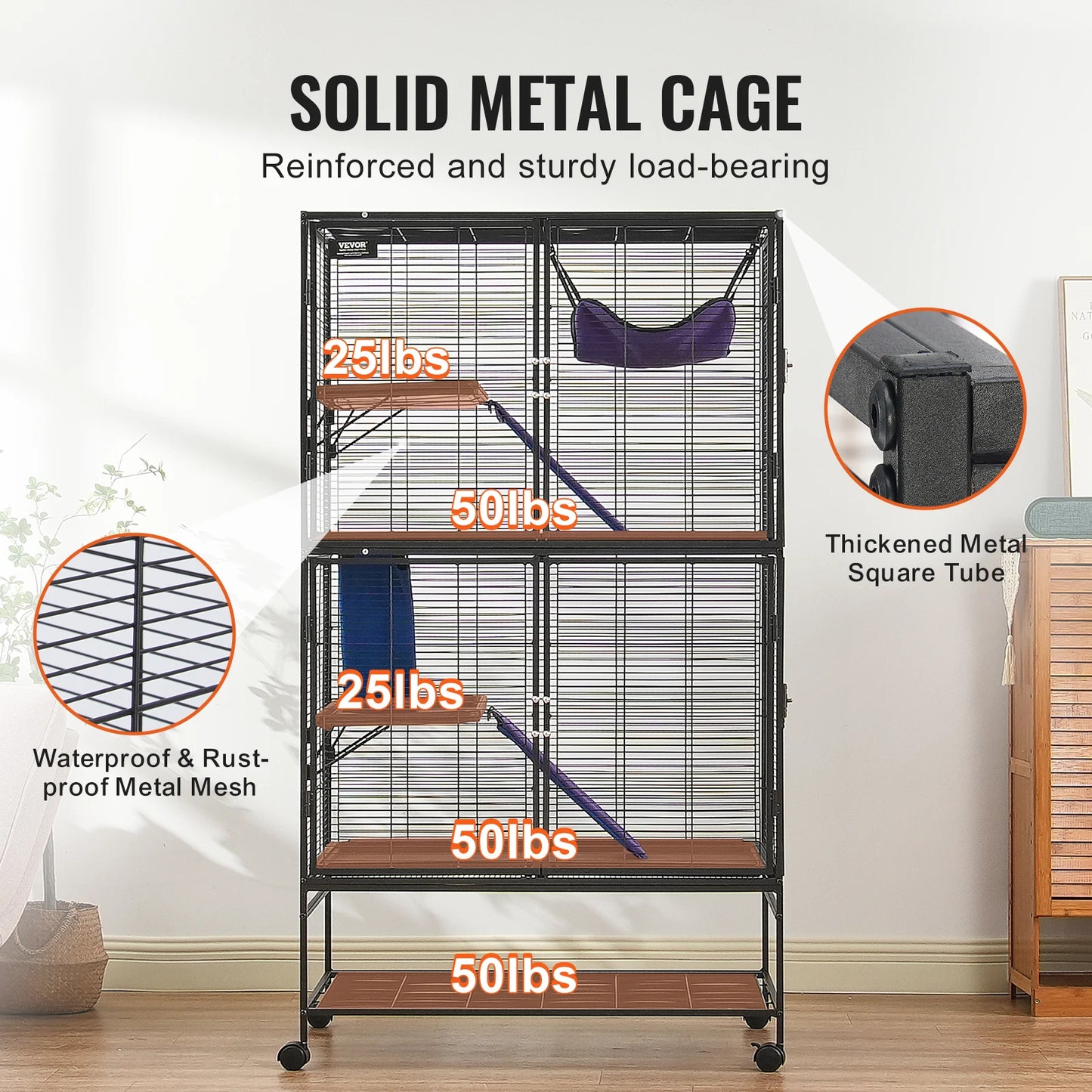 SucceBuy 4-Tier Rolling Ferret Cage Critter Nation