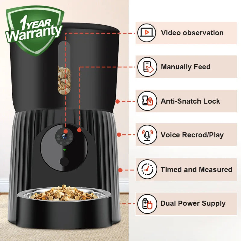 XMSJ Automatic Timed Pet Feeder For Dogs And Cats