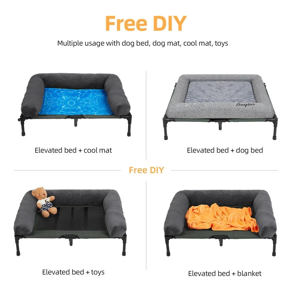 Wisfor Cooling Elevated Dog Bed With Breathable Mesh Indoor Outdoor