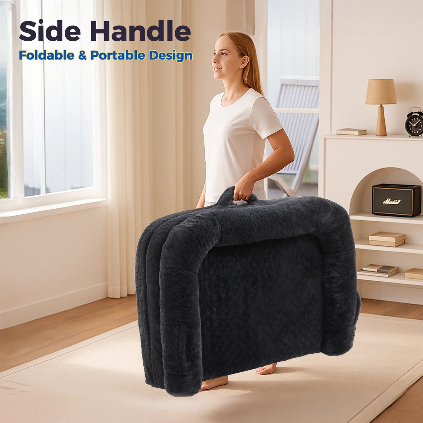 PAWZ Road Foldable Plush Dog Bed Washable Non Slip