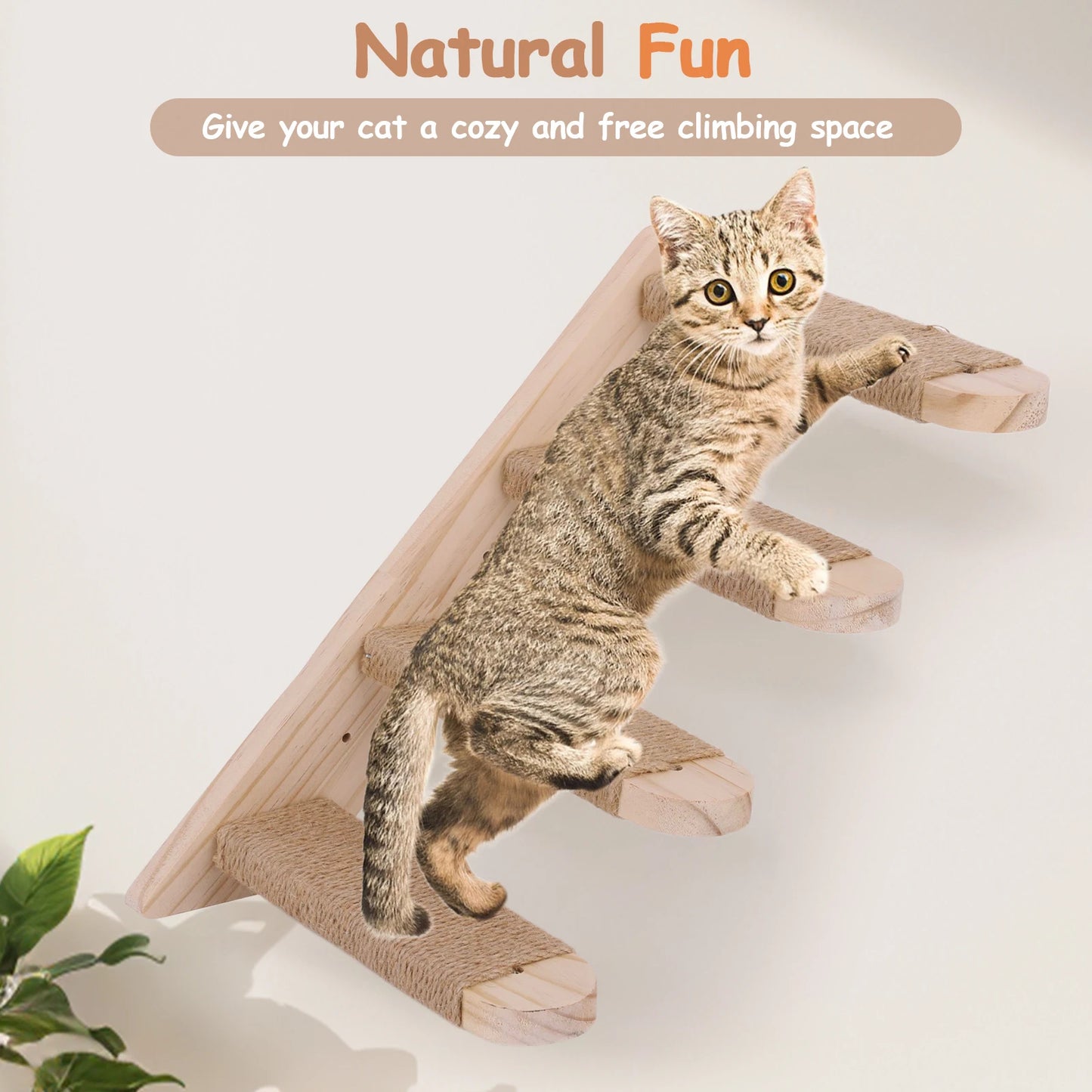 Cat Wall Shelves Wall Mounted Cat Climbing Ladder Four Step Cat Climbing Frame Cat Tree Supplies