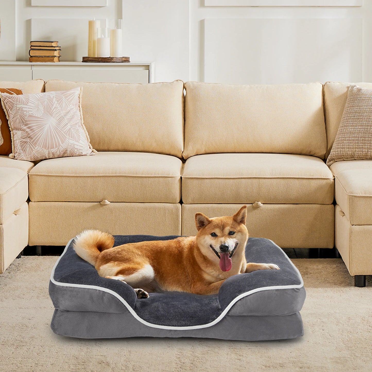 JHKCN Orthopedic Memory Foam Bed for Small Dogs and Cats