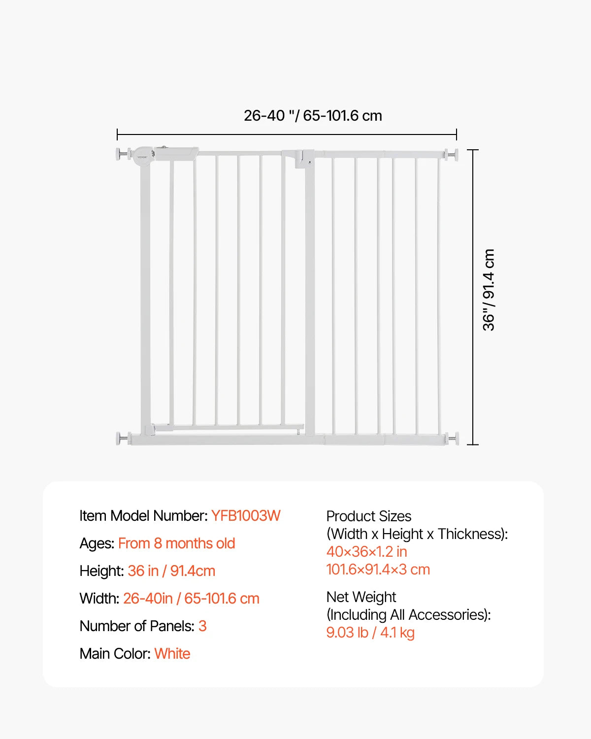 SucceBuy Walk Through Baby Gate For Pets And Children Safety