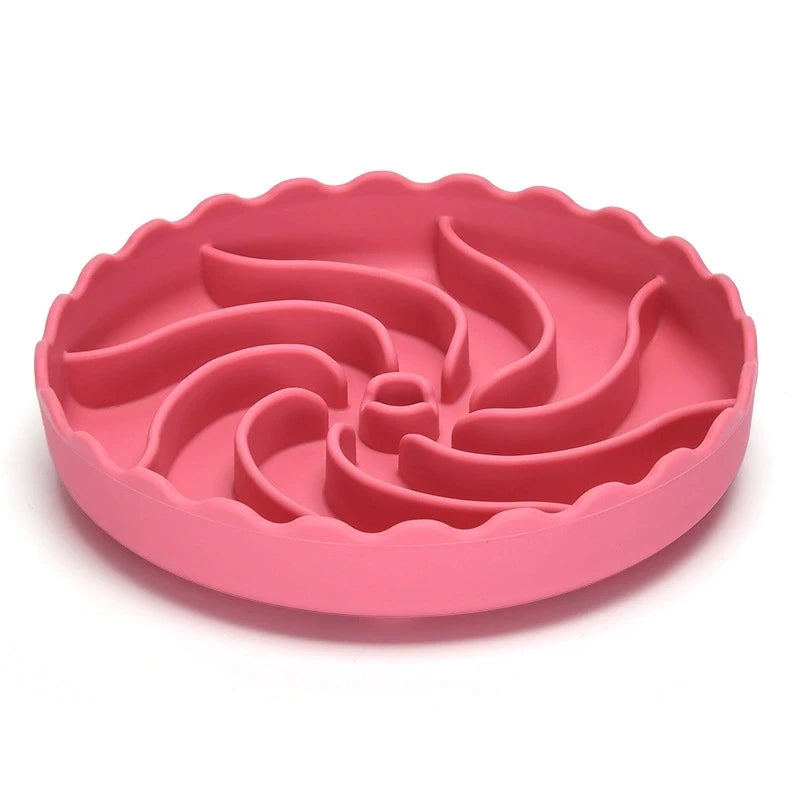 Dog Slow Feeder Food Grade Silicone Bowl With Suction Mat