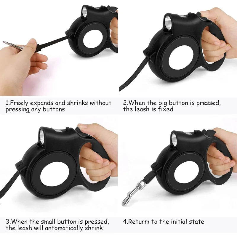 NONECN Automatic Retractable Dog Leash With LED Light