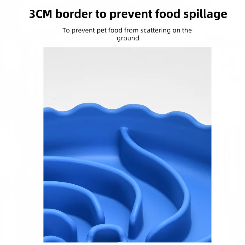 Dog Slow Feeder Food Grade Silicone Bowl With Suction Mat