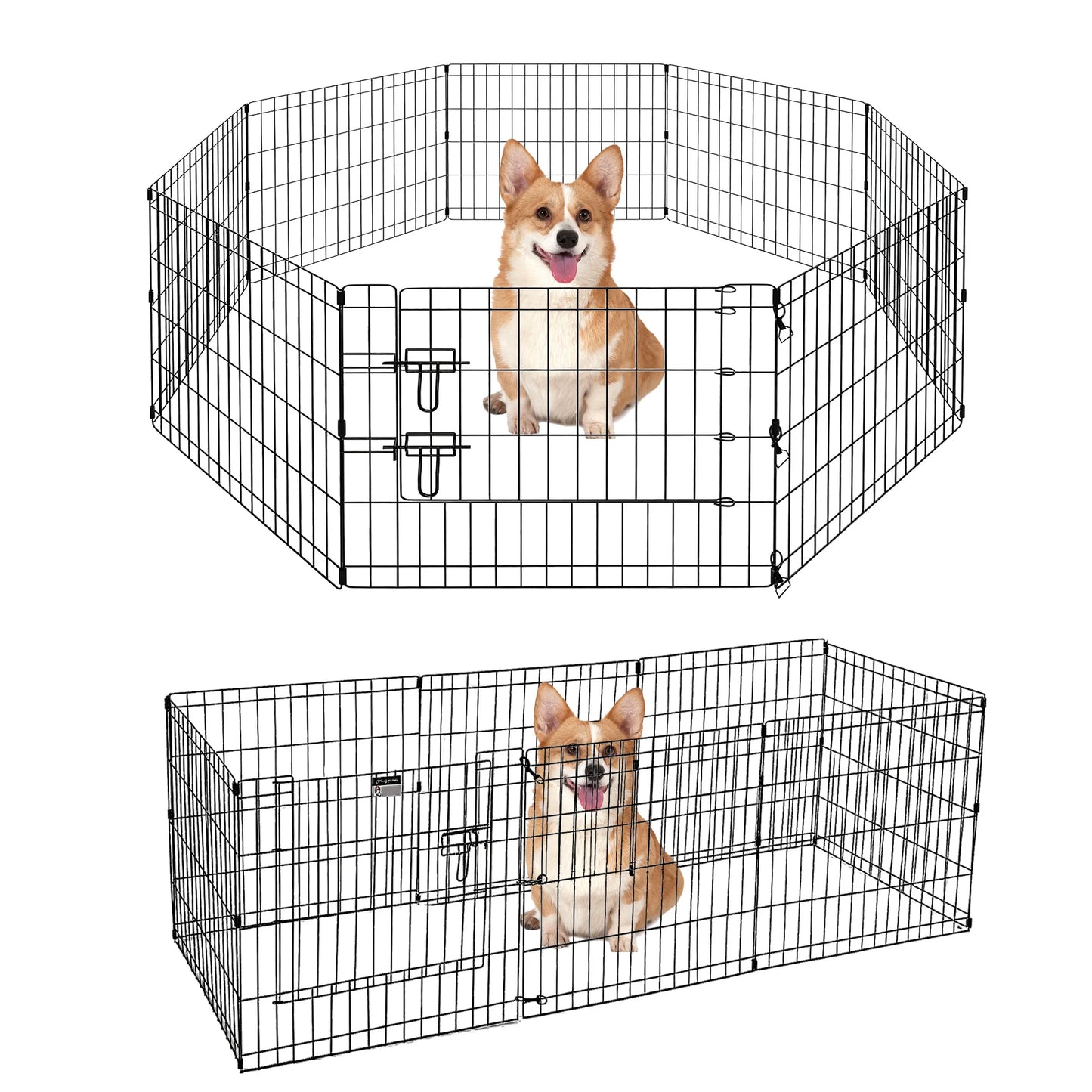 Foldable Metal Dog Playpen for Indoor/Outdoor, Pet Dog Fence Exercise, Pet Puppy Playpen Cage for Yard, Easy Assemble Cat House