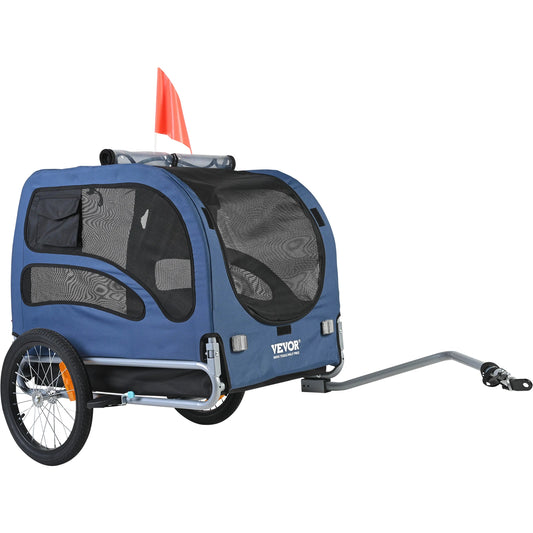 Pet Bicycle Carrier Trailer For Dogs With Reflectors And Flag