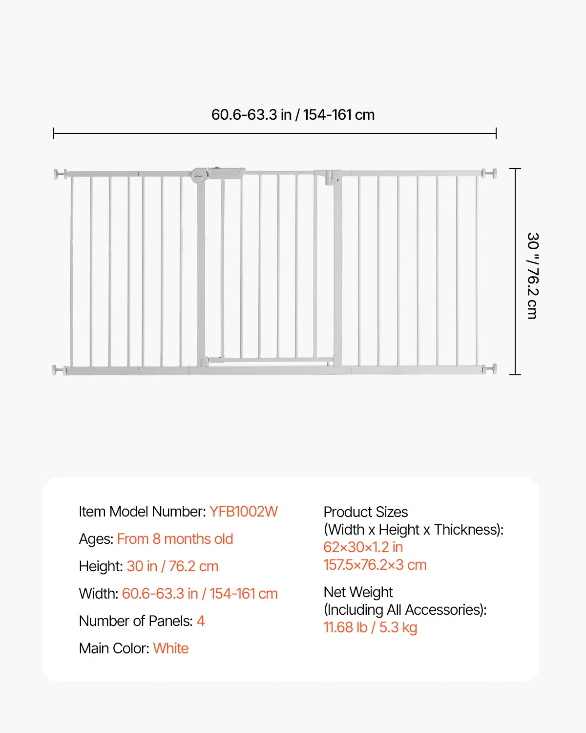 SucceBuy Walk Through Baby Gate For Pets And Children Safety