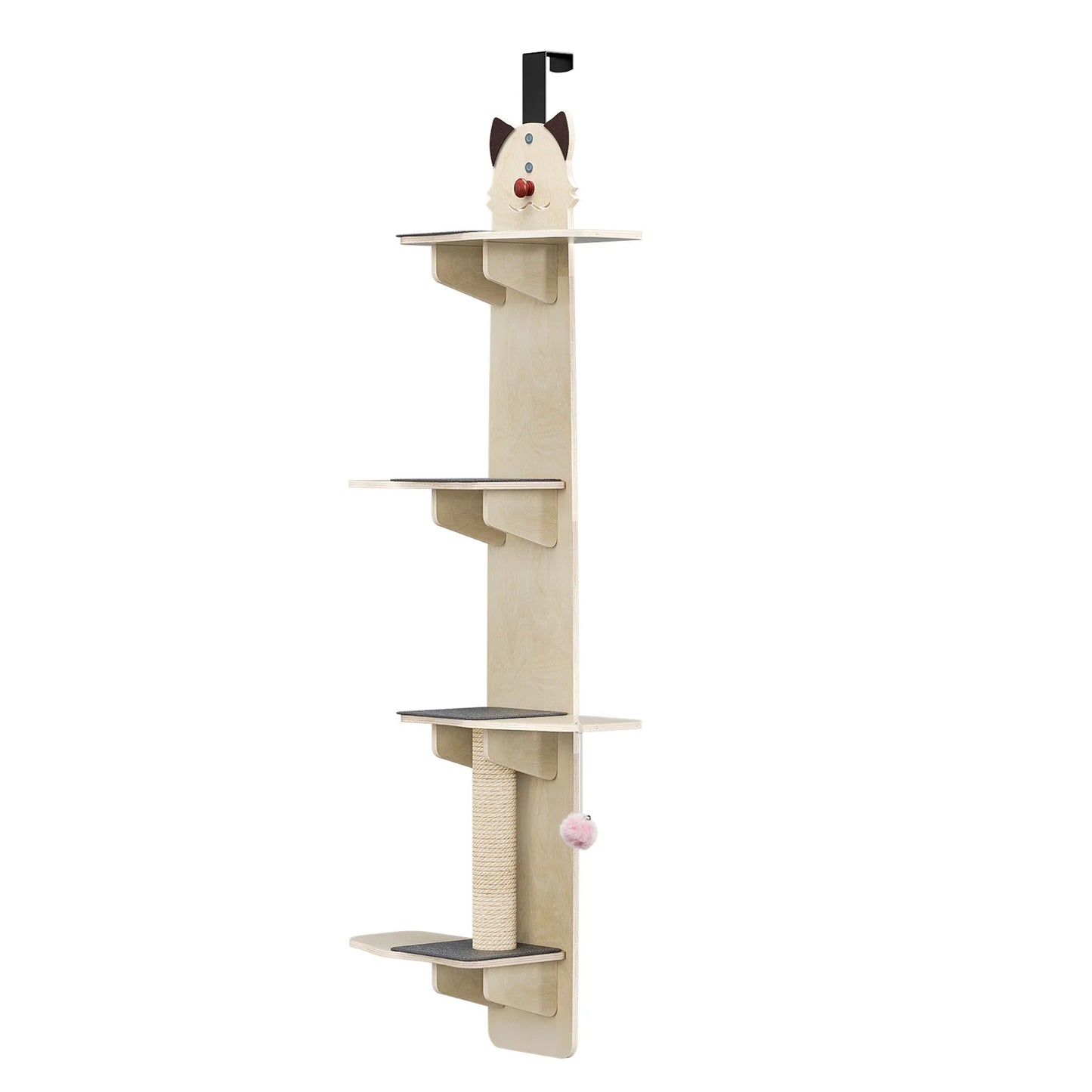 Door Hanging Cat Tree Four Tier With Scratching Posts Pads