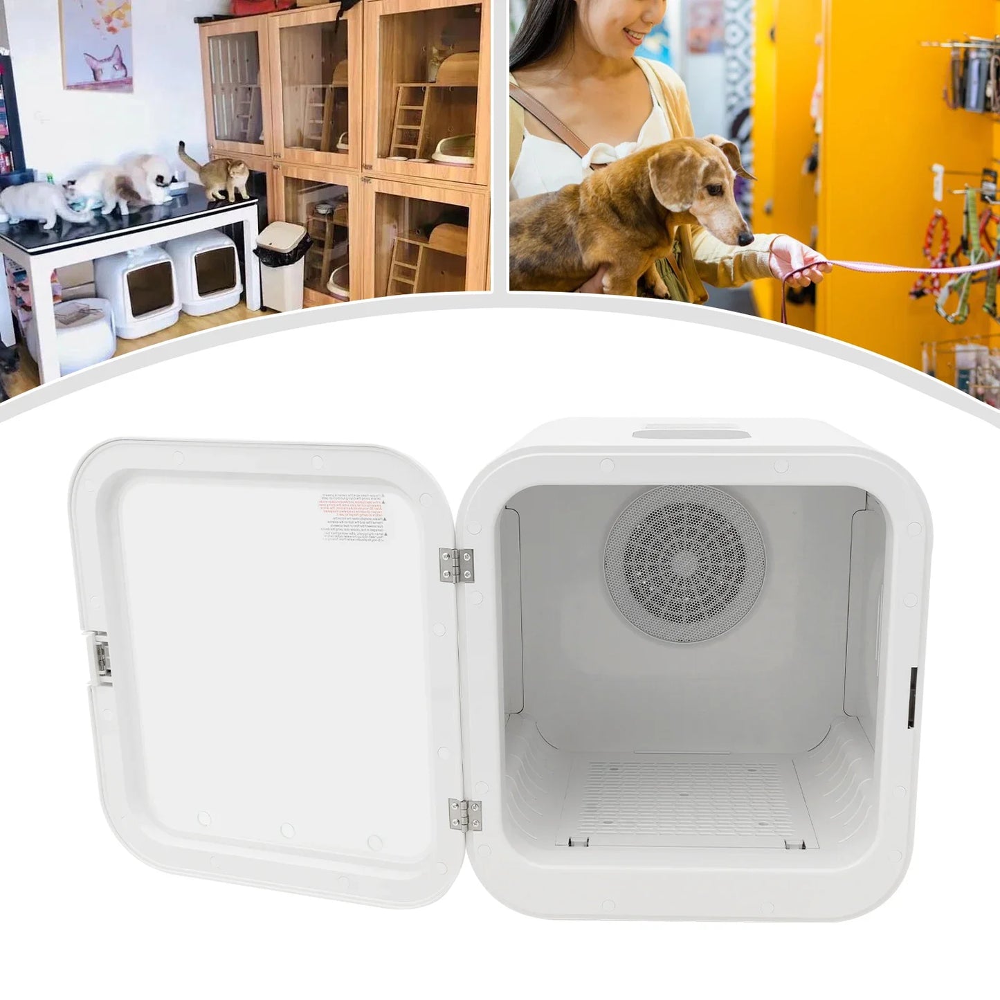 Professional Pet Dryer Box, 800W Adjustable Temperature (71-113°F) for Dogs/Cats, 35dB Quiet Operation, Fits Pets Up to 22lbs