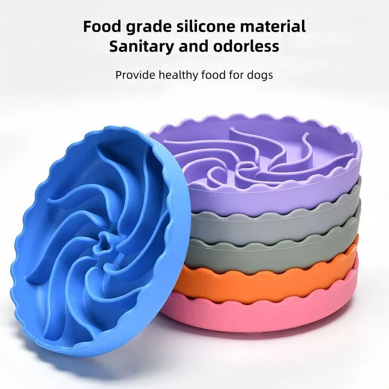 Dog Slow Feeder Food Grade Silicone Bowl With Suction Mat