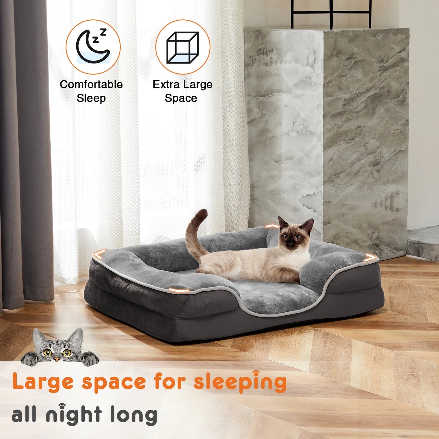 JHKCN Orthopedic Memory Foam Bed for Small Dogs and Cats