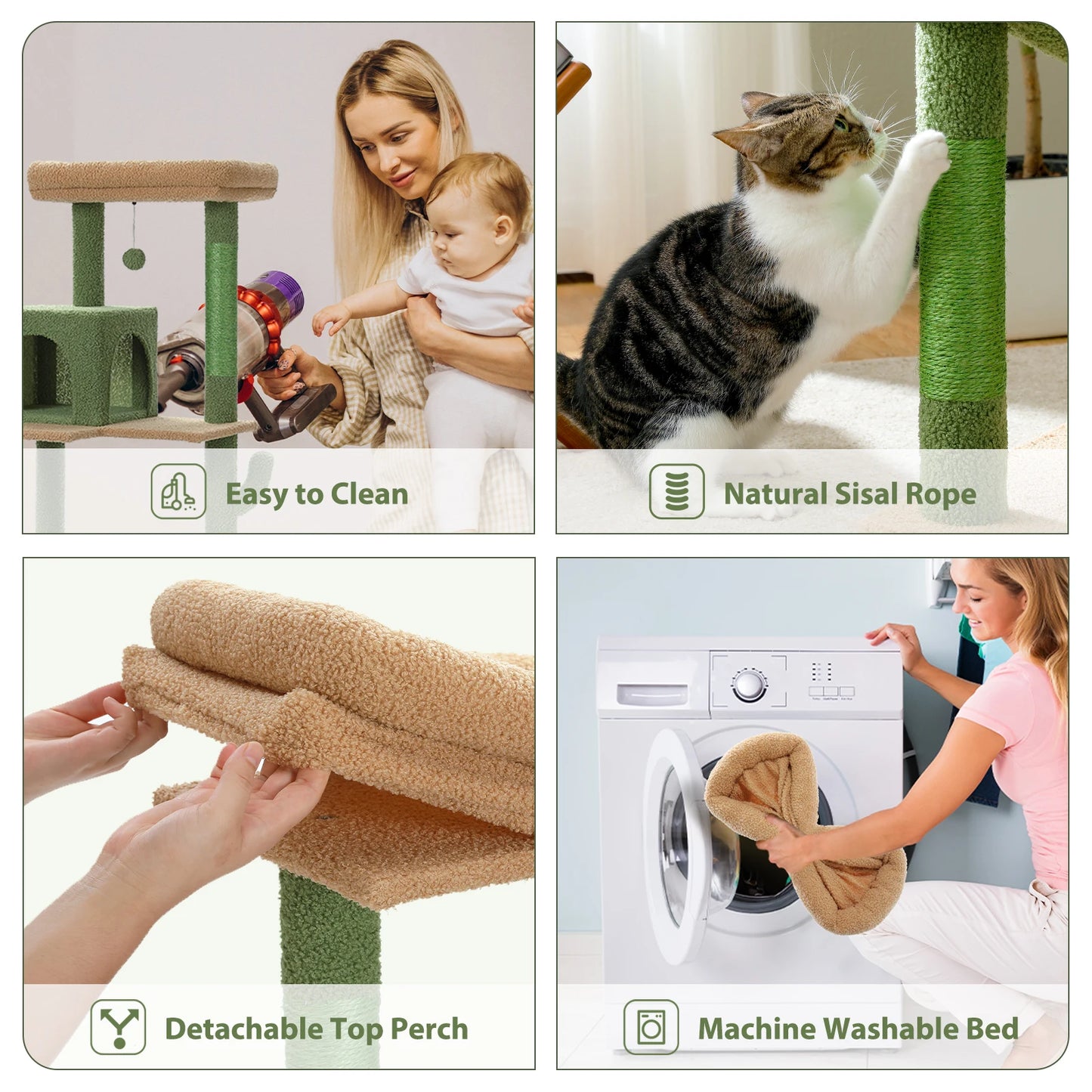 PAWZ Road Cactus Cat Tree Tower For Cats With Hammock