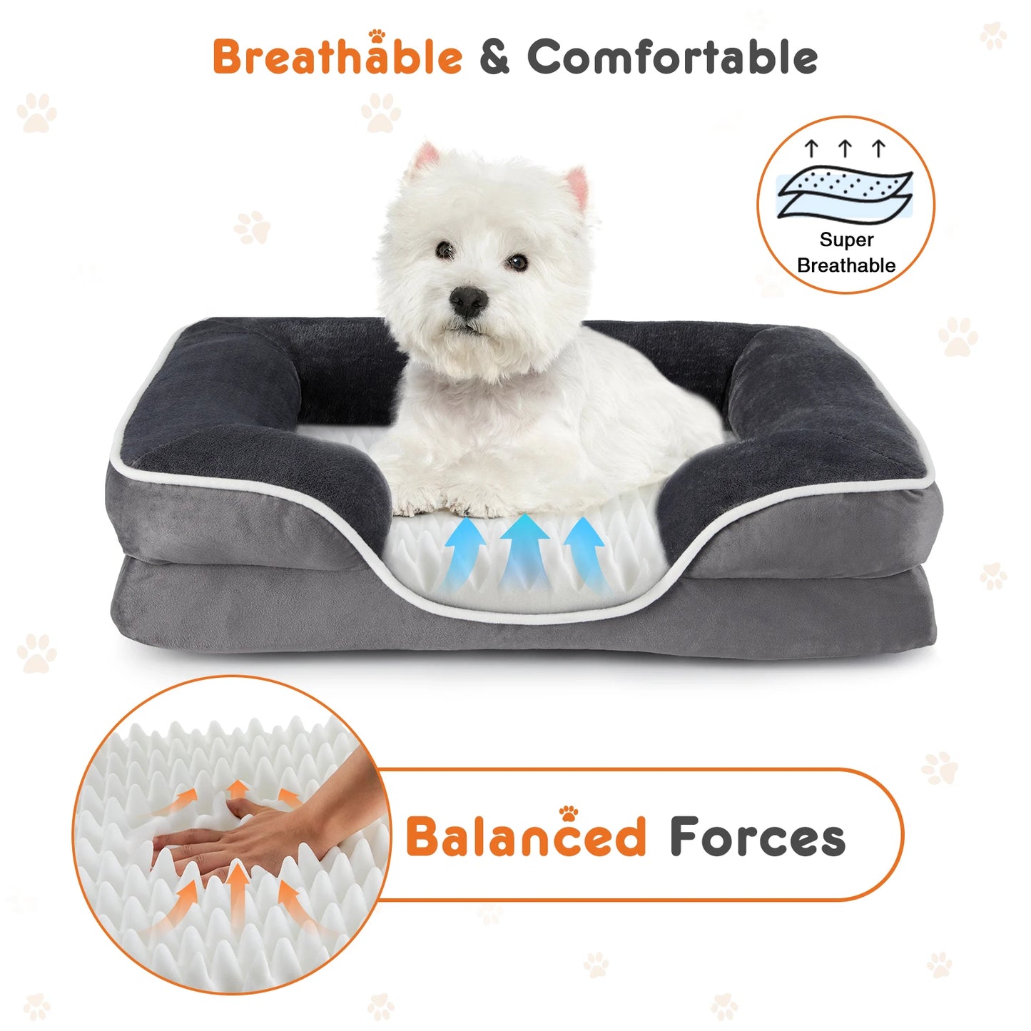 JHKCN Orthopedic Memory Foam Bed for Small Dogs and Cats