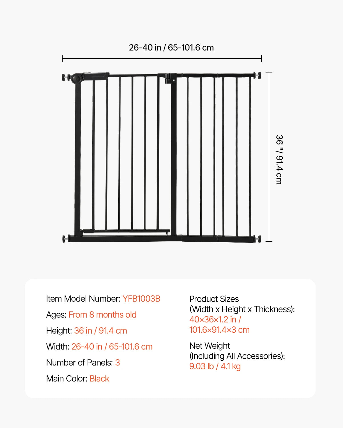 SucceBuy Walk Through Baby Gate For Pets And Children Safety