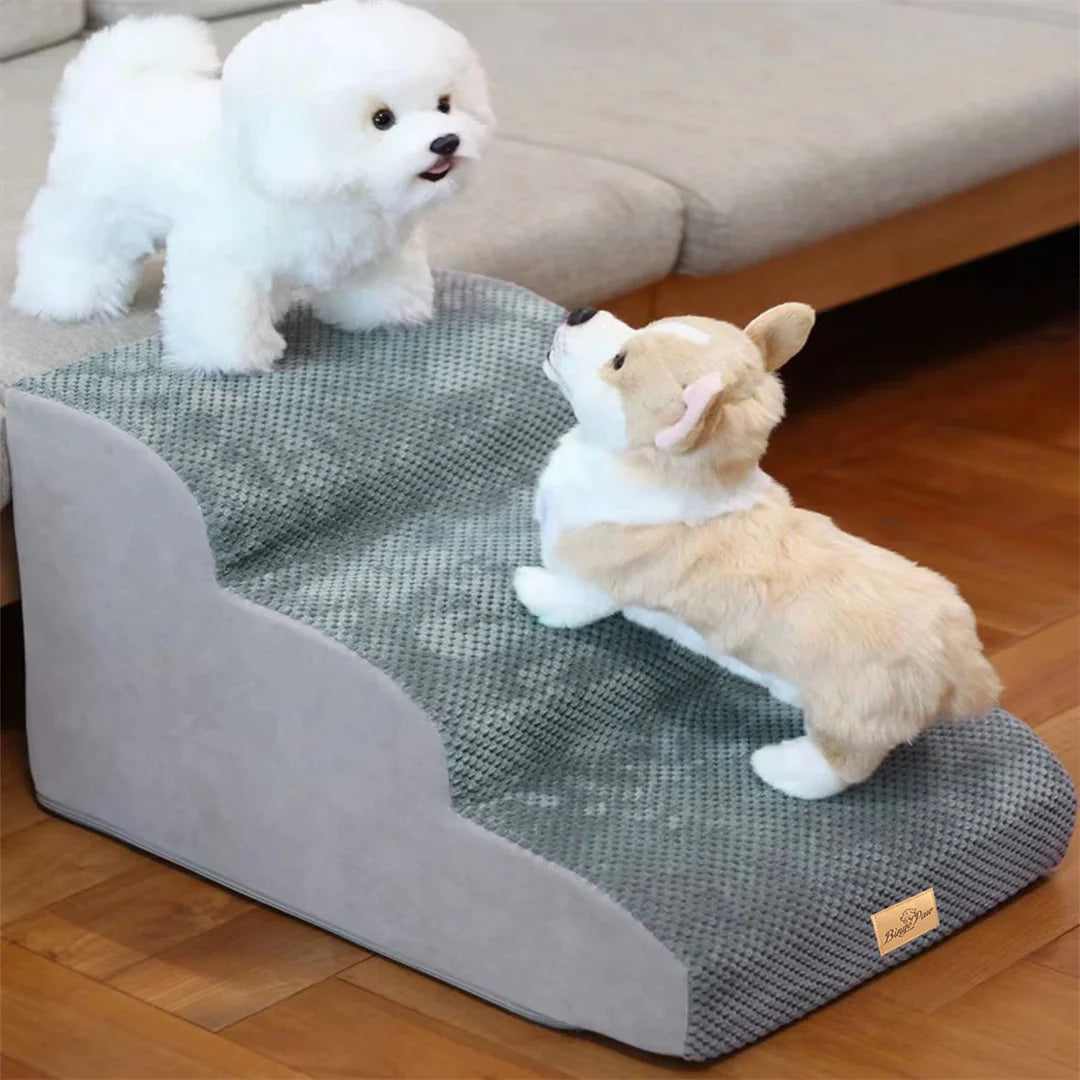 Dog Stairs For High Beds, High-Density Foam With Removable Cover